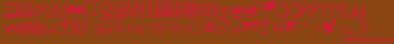 Cutelove Font – Red Fonts on Brown Background