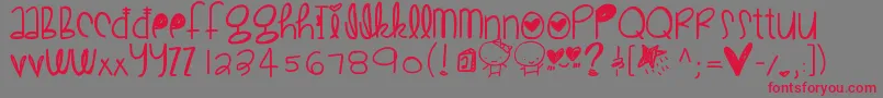 Cutelove Font – Red Fonts on Gray Background