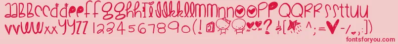 Cutelove-Schriftart – Rote Schriften auf rosa Hintergrund