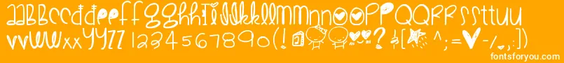 Cutelove-Schriftart – Weiße Schriften auf orangefarbenem Hintergrund