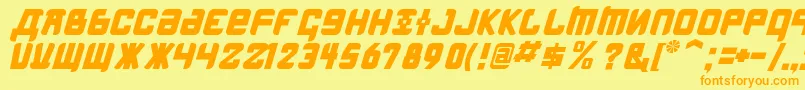 KremlinMenshevikBoldItalic Font – Orange Fonts on Yellow Background