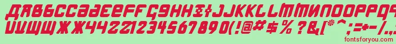 KremlinMenshevikBoldItalic Font – Red Fonts on Green Background