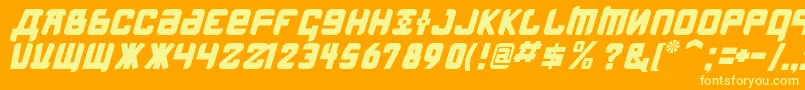 KremlinMenshevikBoldItalic Font – Yellow Fonts on Orange Background