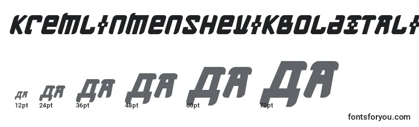 Размеры шрифта KremlinMenshevikBoldItalic