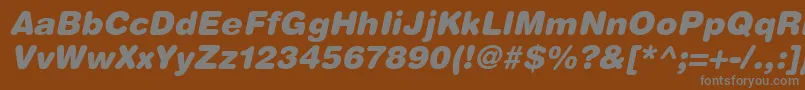 Шрифт HelveticaRoundedLtBlackOblique – серые шрифты на коричневом фоне