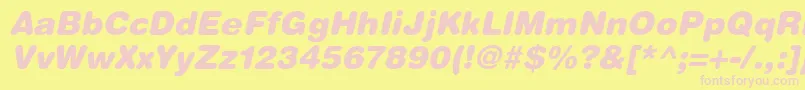 HelveticaRoundedLtBlackOblique Font – Pink Fonts on Yellow Background