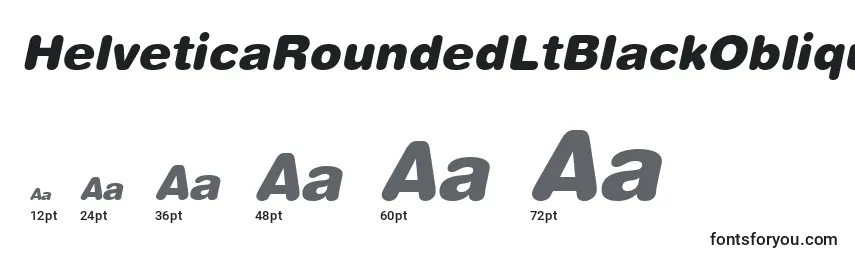 Размеры шрифта HelveticaRoundedLtBlackOblique