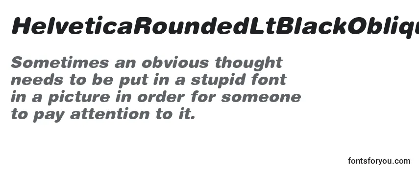 Überblick über die Schriftart HelveticaRoundedLtBlackOblique