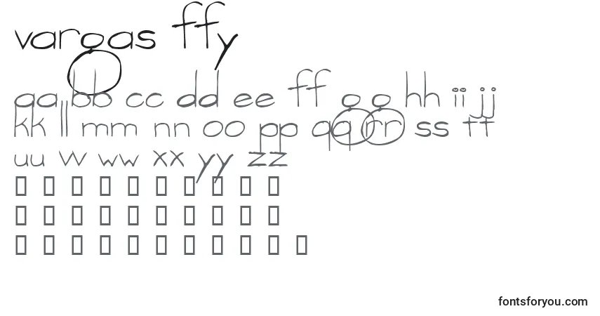 Schriftart Vargas ffy – Alphabet, Zahlen, spezielle Symbole