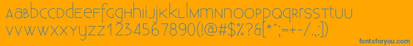 ExistenceUnicaselight Font – Blue Fonts on Orange Background