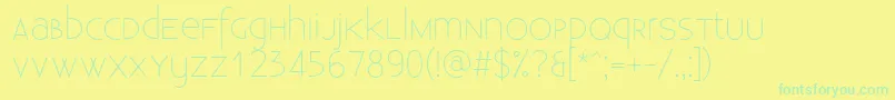 ExistenceUnicaselight Font – Green Fonts on Yellow Background