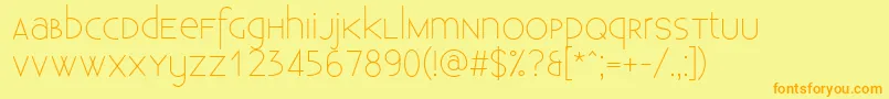ExistenceUnicaselight Font – Orange Fonts on Yellow Background