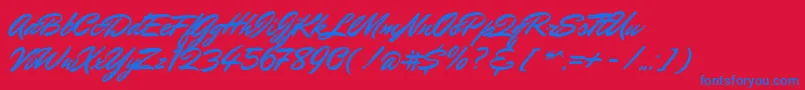 MrDafoe Font – Blue Fonts on Red Background