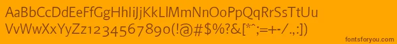 フォントBeosans5 – オレンジの背景に茶色のフォント