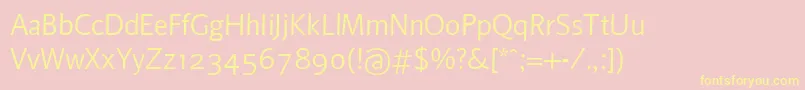 Beosans5 Font – Yellow Fonts on Pink Background