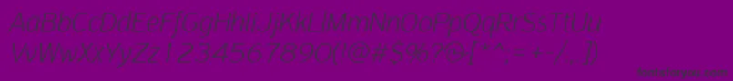 PfhighwaysansproThinitalic Font – Black Fonts on Purple Background