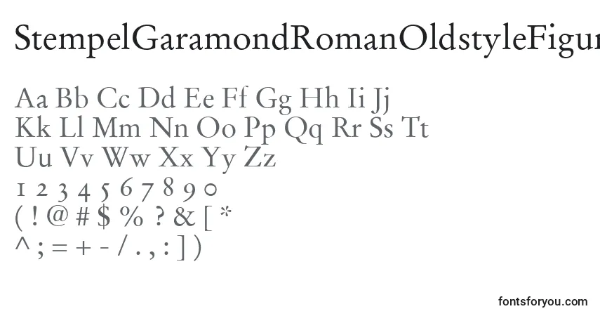 Шрифт StempelGaramondRomanOldstyleFigures – алфавит, цифры, специальные символы