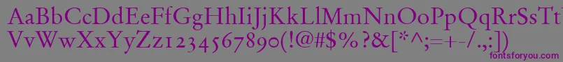 StempelGaramondRomanOldstyleFigures Font – Purple Fonts on Gray Background