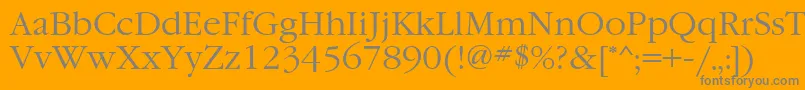 GaramondettNormal-Schriftart – Graue Schriften auf orangefarbenem Hintergrund