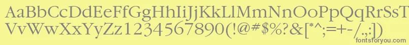 フォントGaramondettNormal – 黄色の背景に灰色の文字