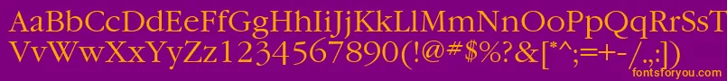 GaramondettNormal Font – Orange Fonts on Purple Background