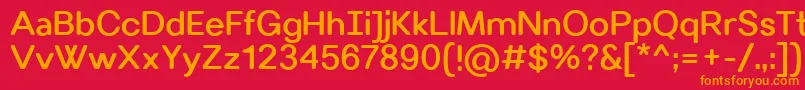 フォントVillerayroundedMedium – 赤い背景にオレンジの文字