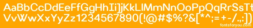 Fonte VillerayroundedMedium – fontes brancas em um fundo laranja