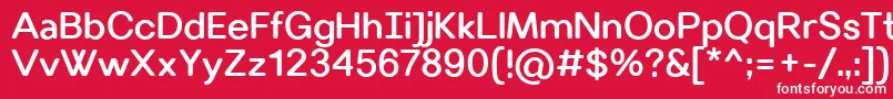 フォントVillerayroundedMedium – 赤い背景に白い文字