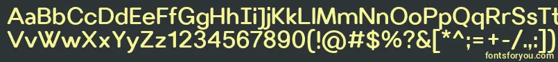 フォントVillerayroundedMedium – 黒い背景に黄色の文字