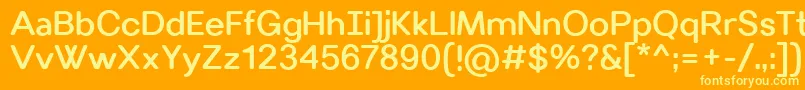 フォントVillerayroundedMedium – オレンジの背景に黄色の文字