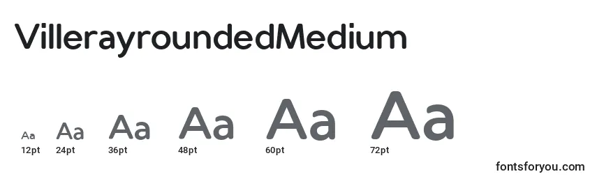 Размеры шрифта VillerayroundedMedium
