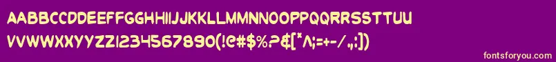 Toontic Font – Yellow Fonts on Purple Background