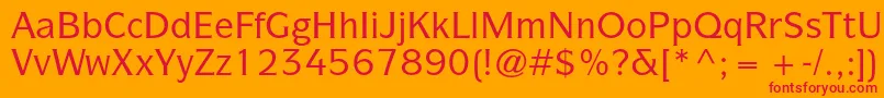 フォントItcsymbolstdMedium – オレンジの背景に赤い文字