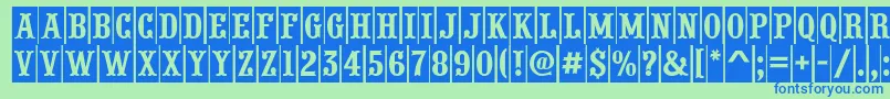 PresentumcmnrRegular Font – Blue Fonts on Green Background