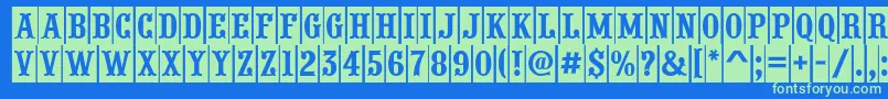 PresentumcmnrRegular Font – Green Fonts on Blue Background