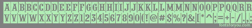 PresentumcmnrRegular Font – Green Fonts on Gray Background