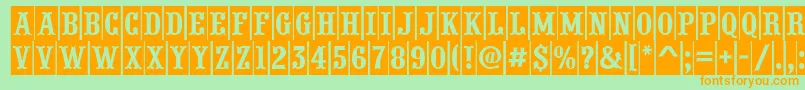 PresentumcmnrRegular Font – Orange Fonts on Green Background