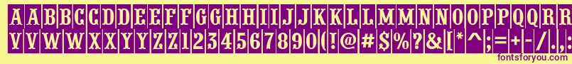 PresentumcmnrRegular Font – Purple Fonts on Yellow Background