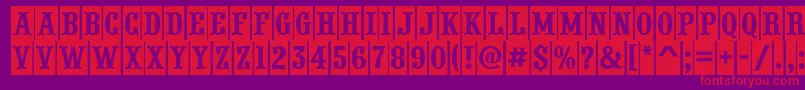 PresentumcmnrRegular Font – Red Fonts on Purple Background