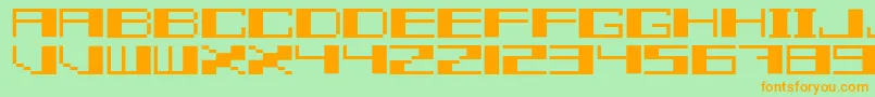 TecnosA Font – Orange Fonts on Green Background