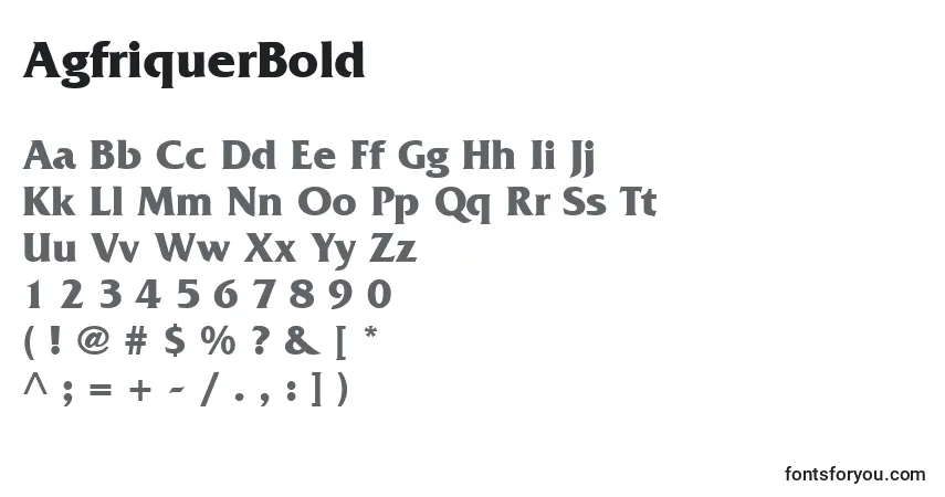Шрифт AgfriquerBold – алфавит, цифры, специальные символы