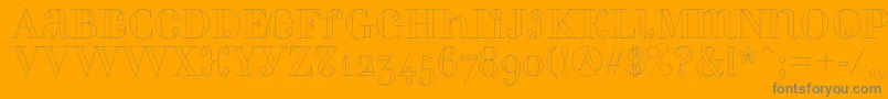 Perlaalternate ffy-Schriftart – Graue Schriften auf orangefarbenem Hintergrund