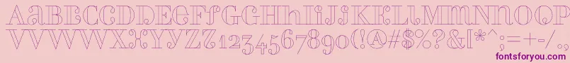 Perlaalternate ffy-Schriftart – Violette Schriften auf rosa Hintergrund