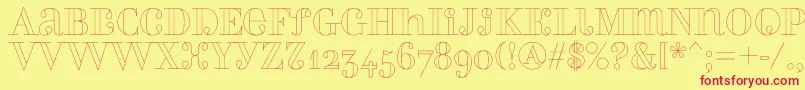 Perlaalternate ffy Font – Red Fonts on Yellow Background