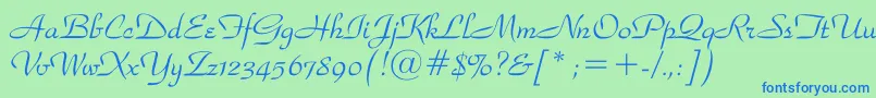Snooty-fontti – siniset fontit vihreällä taustalla