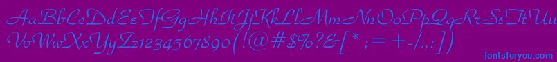 Snooty-fontti – siniset fontit violetilla taustalla
