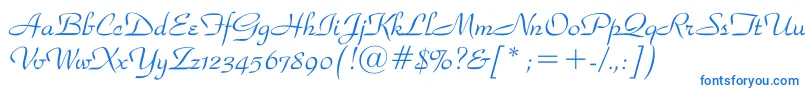 Шрифт Snooty – синие шрифты на белом фоне