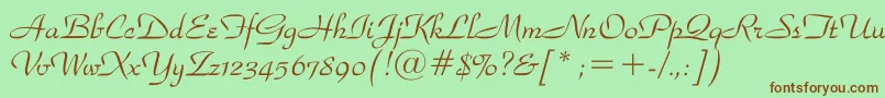 Шрифт Snooty – коричневые шрифты на зелёном фоне