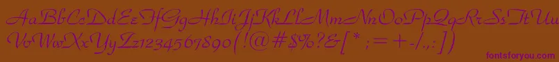 Snooty-fontti – violetit fontit ruskealla taustalla