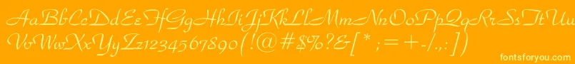 Snooty Font – Yellow Fonts on Orange Background